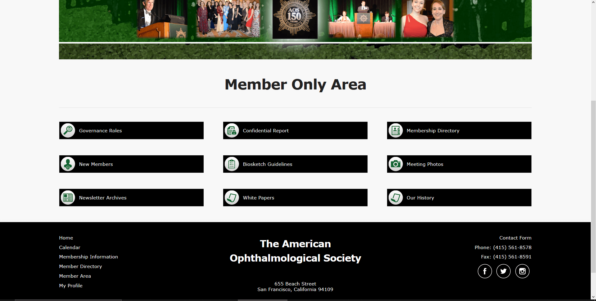 association website page example